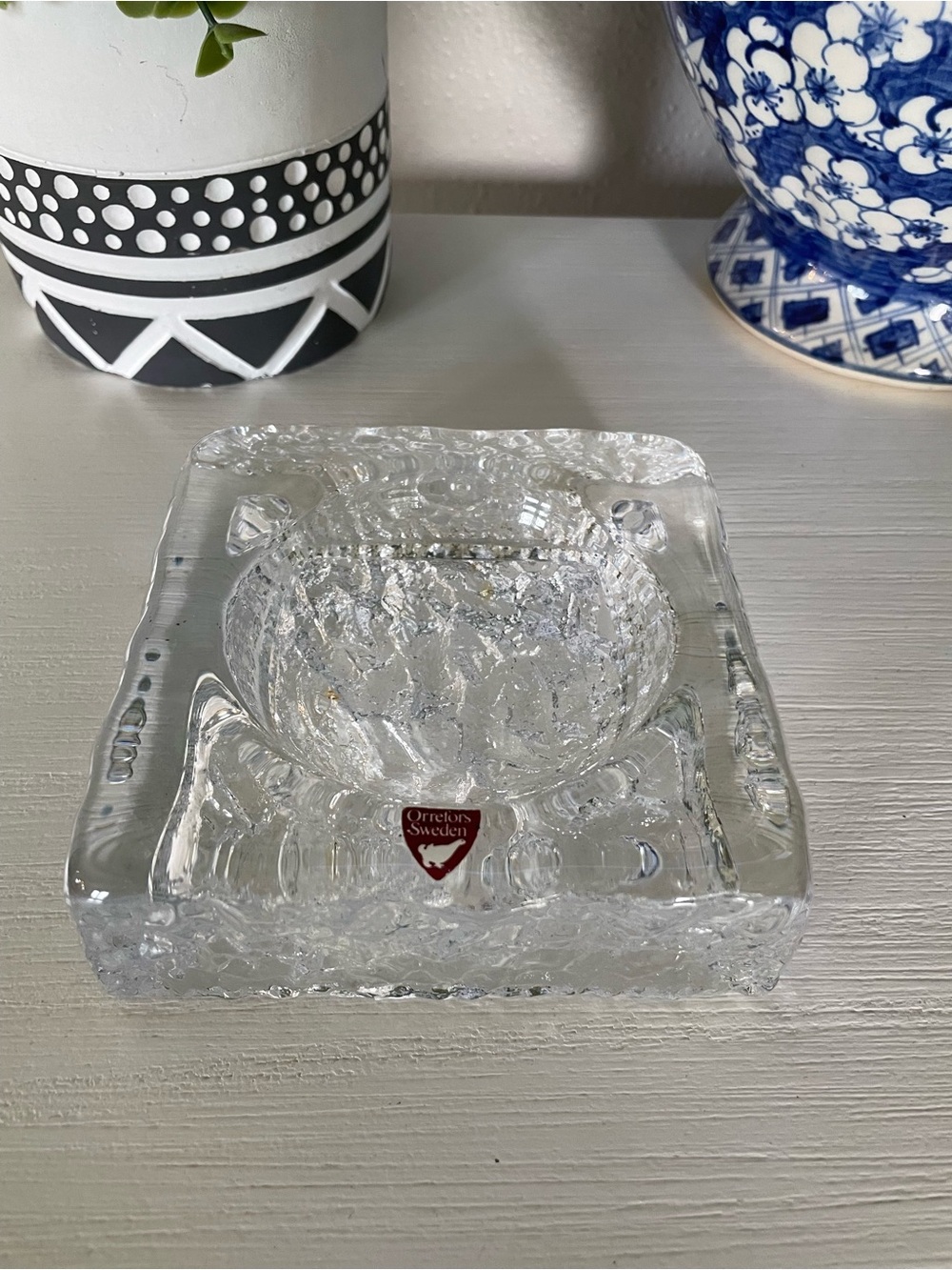 Vintage ORREFORS Sweden Art Glass ICECUBE Bowl 1950s by John Selbing